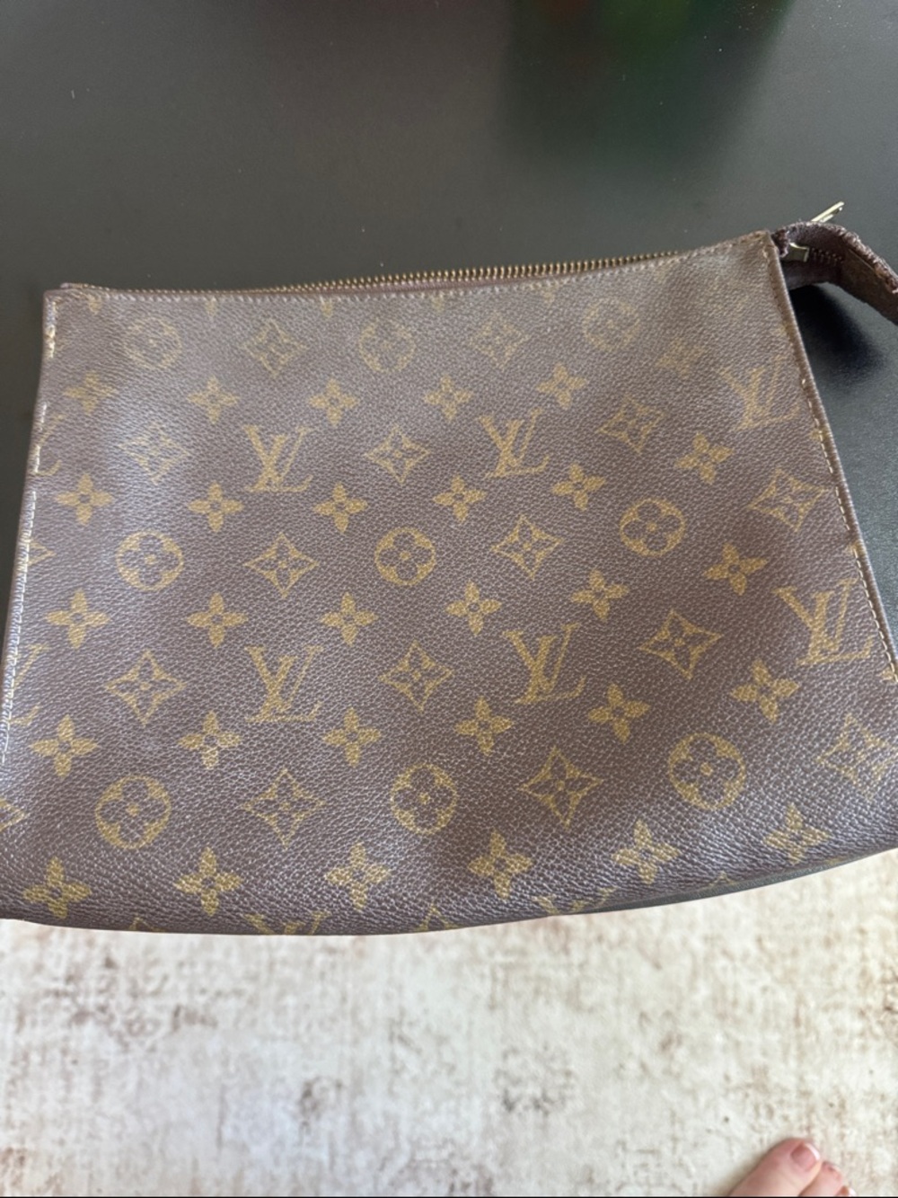 Louis Vuitton Monogram Canvas Toiletry Pouch in Brown and Tan - Picture 1 of 5